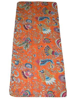 Kantha Quilt Queen Cotton Vintage Throw Blanket Multi Design Indian Handmade GDR0142 2