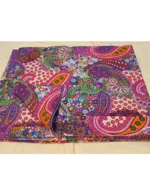 Kantha Quilt Queen Cotton Vintage Throw Blanket Multi Design Indian Handmade GDR0147 1