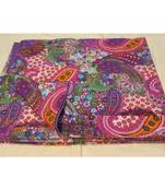 Kantha Quilt Queen Cotton Vintage Throw Blanket Multi Design Indian Handmade GDR0147