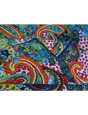 Kantha Quilt Queen Cotton Vintage Throw Blanket Multi Design Indian Handmade GDR0153 3
