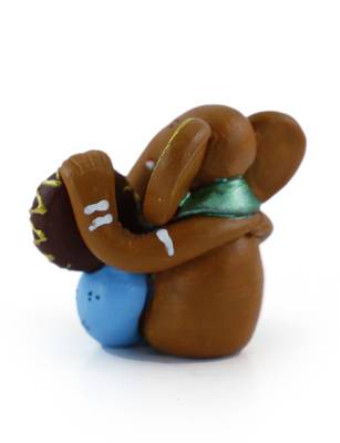Handcrafted M Seal Art Ganesha Idol Playing Dholaki/Car Ganesh Gift Item/Showpiece 2