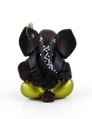 Handcrafted M Seal Art Ganesha Sitting Idol/Vinayaka Idol/Showpiece 1
