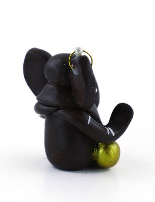Handcrafted M Seal Art Ganesha Sitting Idol/Vinayaka Idol/Showpiece 2