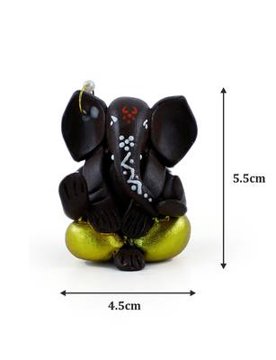 Handcrafted M Seal Art Ganesha Sitting Idol/Vinayaka Idol/Showpiece 3