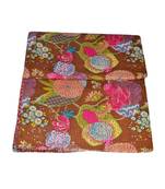 Kantha Quilt Queen Cotton Vintage Throw Blanket Multi Design Indian Handmade GDR0237