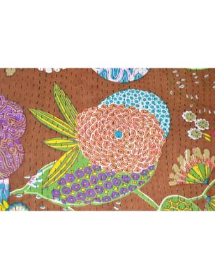 Kantha Quilt Queen Cotton Vintage Throw Blanket Multi Design Indian Handmade GDR0237 3