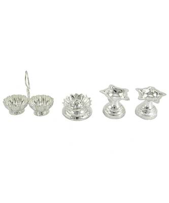 Pooja Thali/Aarti Set(10 Items 1Pooja Thali,1Ghanti/Bells,1Agardaan,2Diyas,1Haldi Kumkum Set,1Panchamrut Set,2Katoris) 4