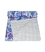 Kantha Quilt Queen Cotton Vintage Throw Blanket Multi Design Indian Handmade GDR0242
