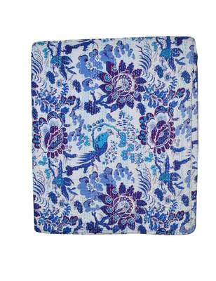 Kantha Quilt Queen Cotton Vintage Throw Blanket Multi Design Indian Handmade GDR0242 4
