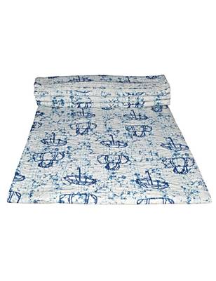 Kantha Quilt Queen Cotton Vintage Throw Blanket Multi Design Indian Handmade GDR0246 1