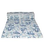 Kantha Quilt Queen Cotton Vintage Throw Blanket Multi Design Indian Handmade GDR0246