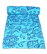 Kantha Quilt Queen Cotton Vintage Throw Blanket Multi Design Indian Handmade GDR0258