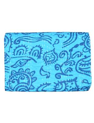 Kantha Quilt Queen Cotton Vintage Throw Blanket Multi Design Indian Handmade GDR0258 3