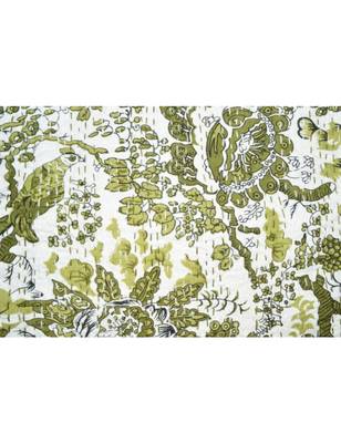 Kantha Quilt Queen Cotton Vintage Throw Blanket Multi Design Indian Handmade GDR0259 4