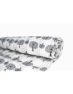 Kantha Quilt Queen Cotton Vintage Throw Blanket Multi Design Indian Handmade GDR0260 3