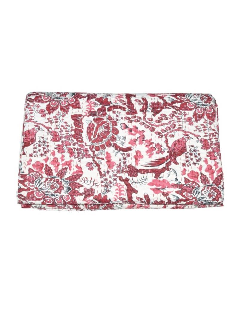 Kantha Quilt Queen Cotton Vintage Throw Blanket Multi Design Indian Handmade GDR0261