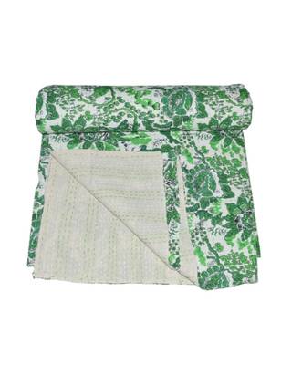 Kantha Quilt Queen Cotton Vintage Throw Blanket Multi Design Indian Handmade GDR0263 3