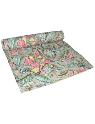 Kantha Quilt Queen Cotton Vintage Throw Blanket Multi Design Indian Handmade GDR0267 1
