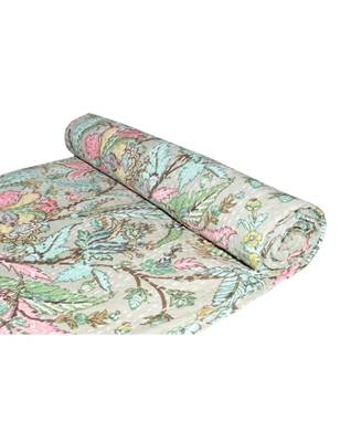 Kantha Quilt Queen Cotton Vintage Throw Blanket Multi Design Indian Handmade GDR0267 2