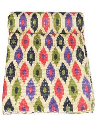 Kantha Quilt Queen Cotton Vintage Throw Blanket Multi Design Indian Handmade GDR0279 2