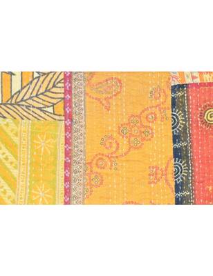 Kantha Quilt Queen Cotton Vintage Throw Blanket Multi Design Indian Handmade GDR0281 4