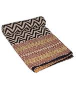 Kantha Quilt Queen Cotton Vintage Throw Blanket Multi Design Indian Handmade GDR0295