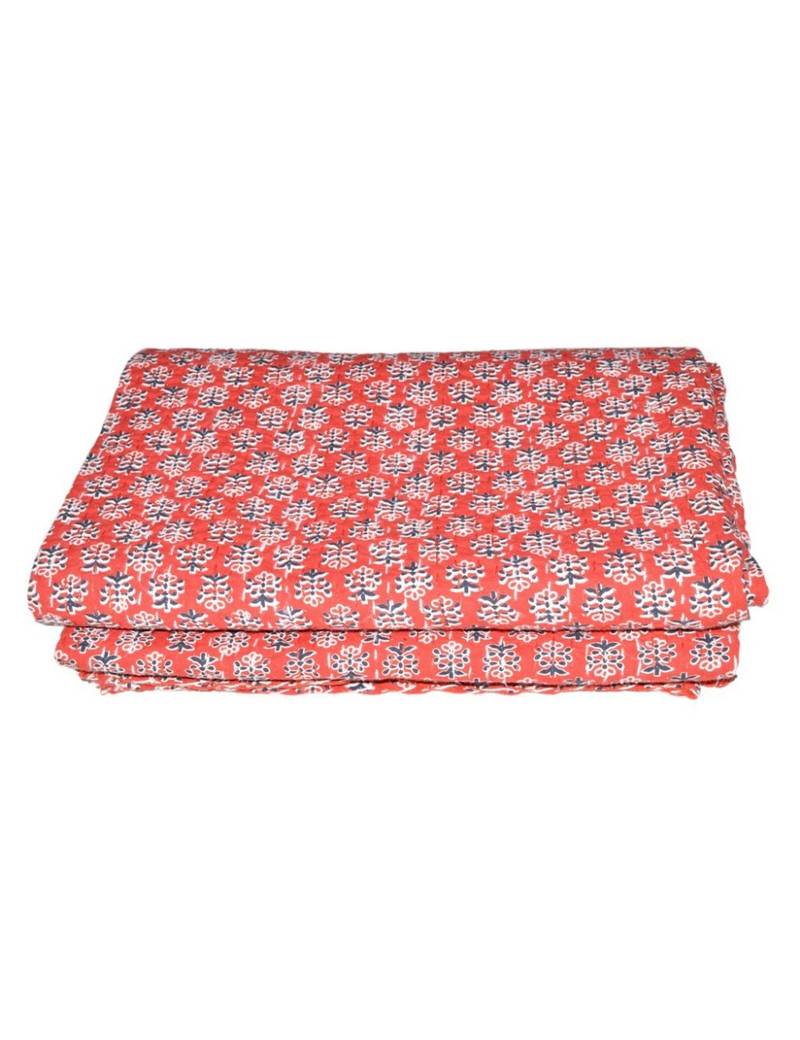 Kantha Quilt Queen Cotton Vintage Throw Blanket Multi Design Indian Handmade GDR0302