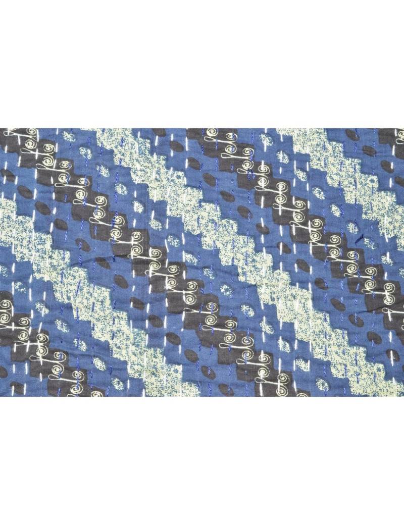 Kantha Quilt Queen Cotton Vintage Throw Blanket Multi Design Indian Handmade GDR0303