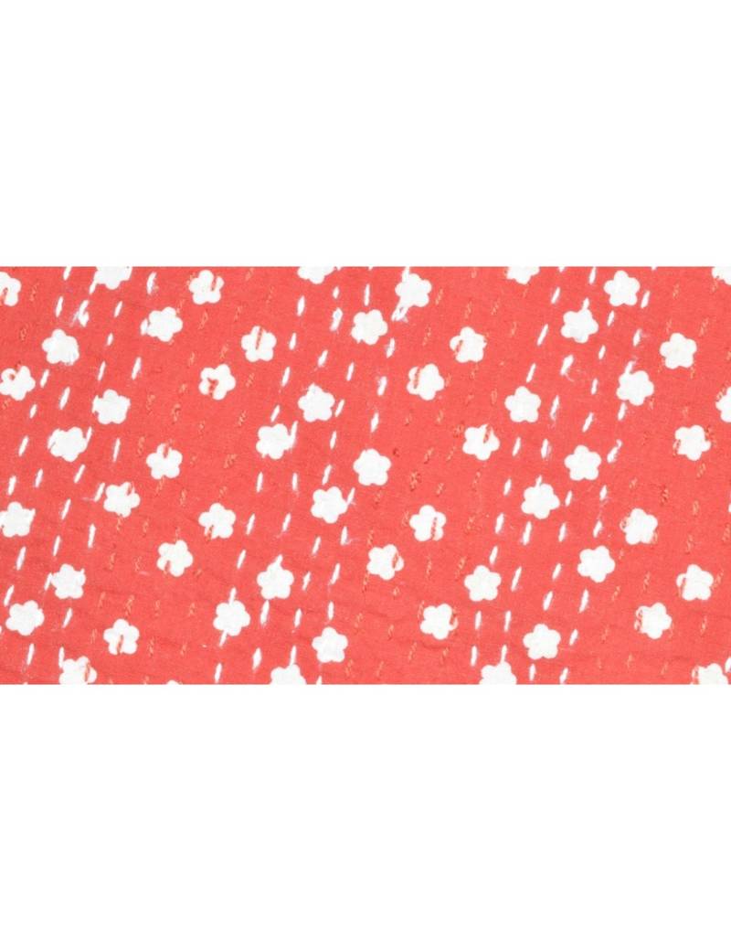 Kantha Quilt Queen Cotton Vintage Throw Blanket Multi Design Indian Handmade GDR0304