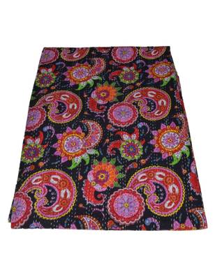 Kantha Quilt Queen Cotton Vintage Throw Blanket Multi Design Indian Handmade GDR0334 2