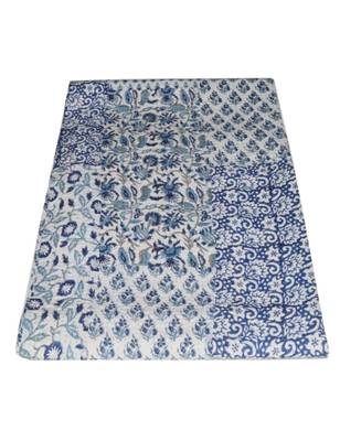 Kantha Quilt Queen Cotton Vintage Throw Blanket Multi Design Indian Handmade GDR0357 2
