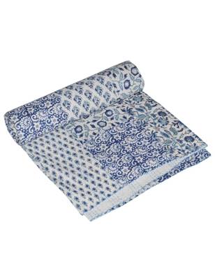 Kantha Quilt Queen Cotton Vintage Throw Blanket Multi Design Indian Handmade GDR0357 3