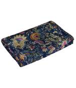 Kantha Quilt Queen Cotton Vintage Throw Blanket Multi Design Indian Handmade GDR0360