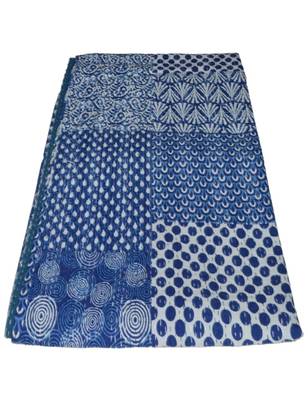 Kantha Quilt Queen Cotton Vintage Throw Blanket Multi Design Indian Handmade GDR0392 2