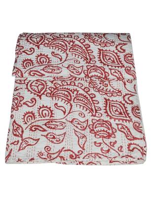 Kantha Quilt Queen Cotton Vintage Throw Blanket Multi Design Indian Handmade GDR0393 2