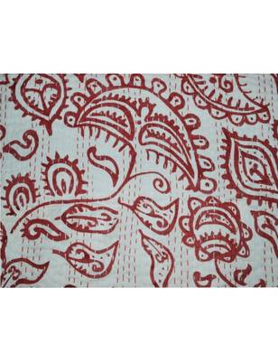 Kantha Quilt Queen Cotton Vintage Throw Blanket Multi Design Indian Handmade GDR0393 3
