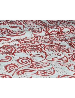 Kantha Quilt Queen Cotton Vintage Throw Blanket Multi Design Indian Handmade GDR0393 4