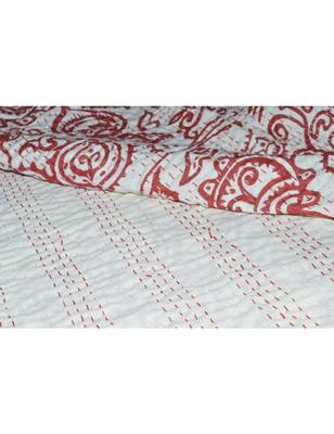 Kantha Quilt Queen Cotton Vintage Throw Blanket Multi Design Indian Handmade GDR0393 5