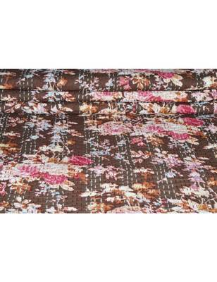 Kantha Quilt Queen Cotton Vintage Throw Blanket Multi Design Indian Handmade GDR0394 1