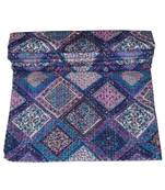 Kantha Quilt Queen Cotton Vintage Throw Blanket Multi Design Indian Handmade GDR0397