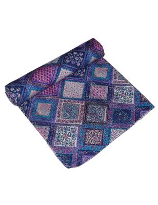 Kantha Quilt Queen Cotton Vintage Throw Blanket Multi Design Indian Handmade GDR0397 3