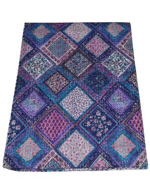 Kantha Quilt Queen Cotton Vintage Throw Blanket Multi Design Indian Handmade GDR0397 4