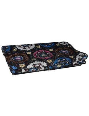 Kantha Quilt Queen Cotton Vintage Throw Blanket Multi Design Indian Handmade GDR0408 3
