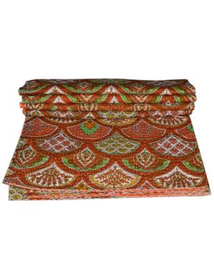 Kantha Quilt Queen Cotton Vintage Throw Blanket Multi Design Indian Handmade GDR0420 1