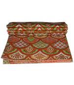 Kantha Quilt Queen Cotton Vintage Throw Blanket Multi Design Indian Handmade GDR0420