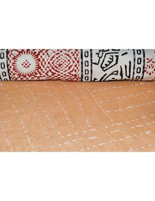 Kantha Quilt Queen Cotton Vintage Throw Blanket Multi Design Indian Handmade GDR0455 4