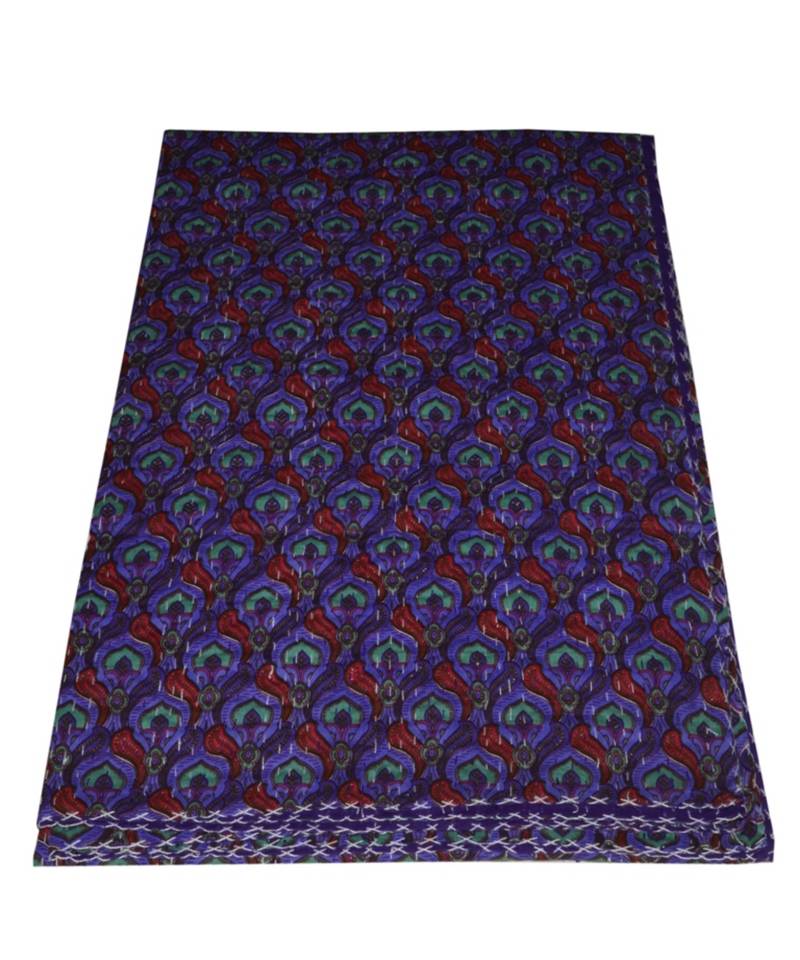 Kantha Quilt Queen Cotton Vintage Throw Blanket Multi Design Indian Handmade GDR0462