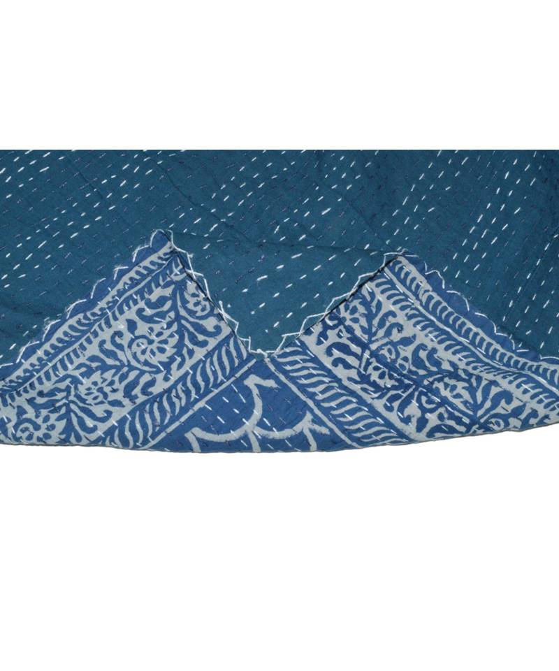 Kantha Quilt Queen Cotton Vintage Throw Blanket Multi Design Indian Handmade GDR0466