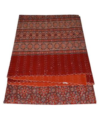 Kantha Quilt Queen Cotton Vintage Throw Blanket Multi Design Indian Handmade GDR0473 2