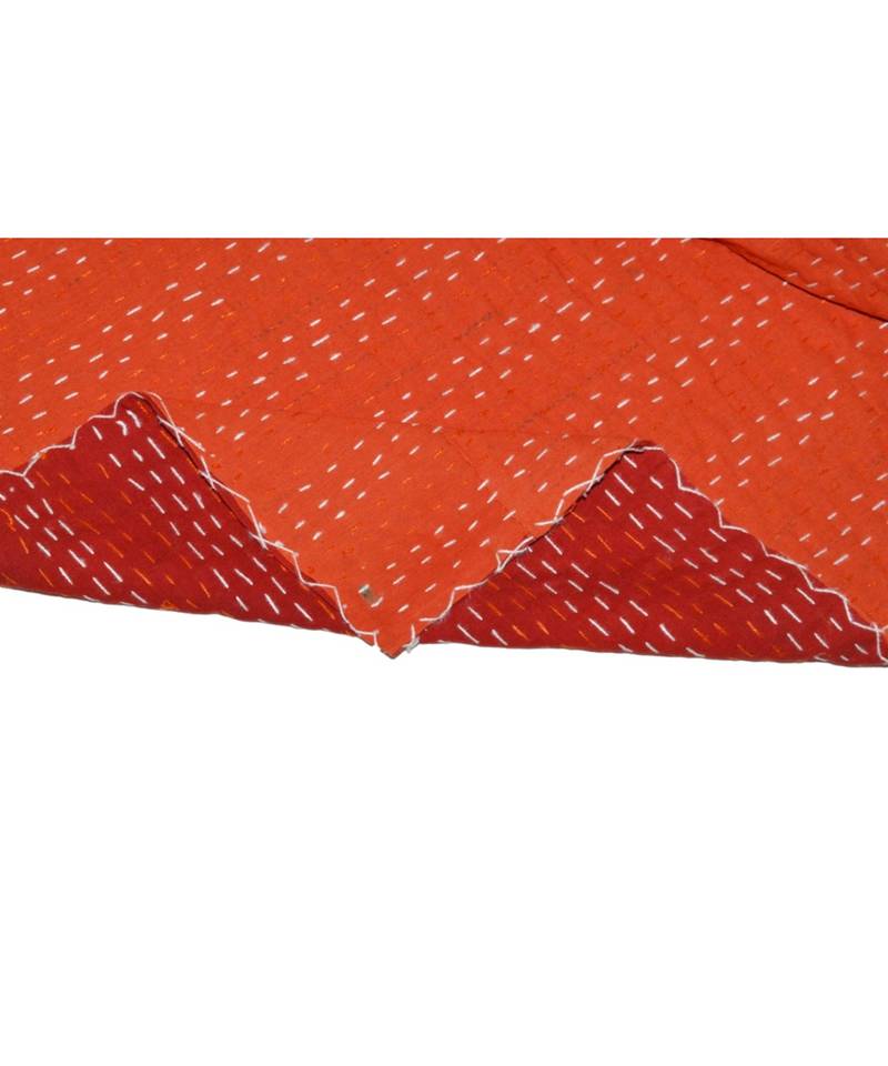 Kantha Quilt Queen Cotton Vintage Throw Blanket Multi Design Indian Handmade GDR0473